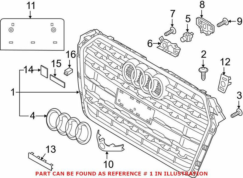 Grille – Front (With Parking Sensor) (With Chrome Trim Twilight Matt)