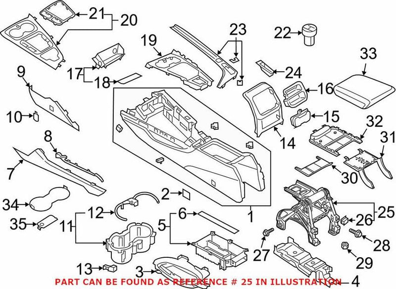 Genuine VW/Audi Console Bracket 8W0864283B