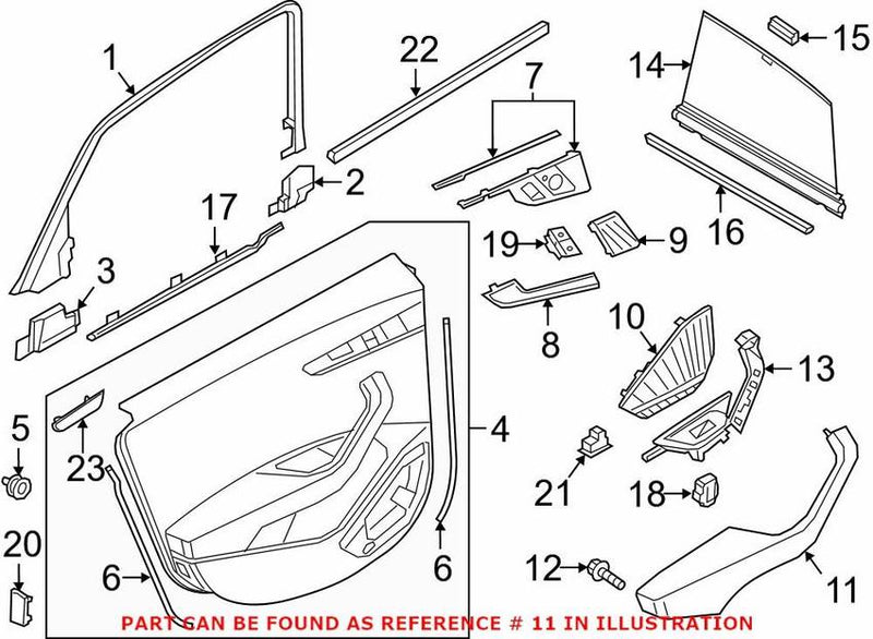 Genuine VW/Audi Interior Door Pull Handle – Rear Passenger Side 8W086737424A