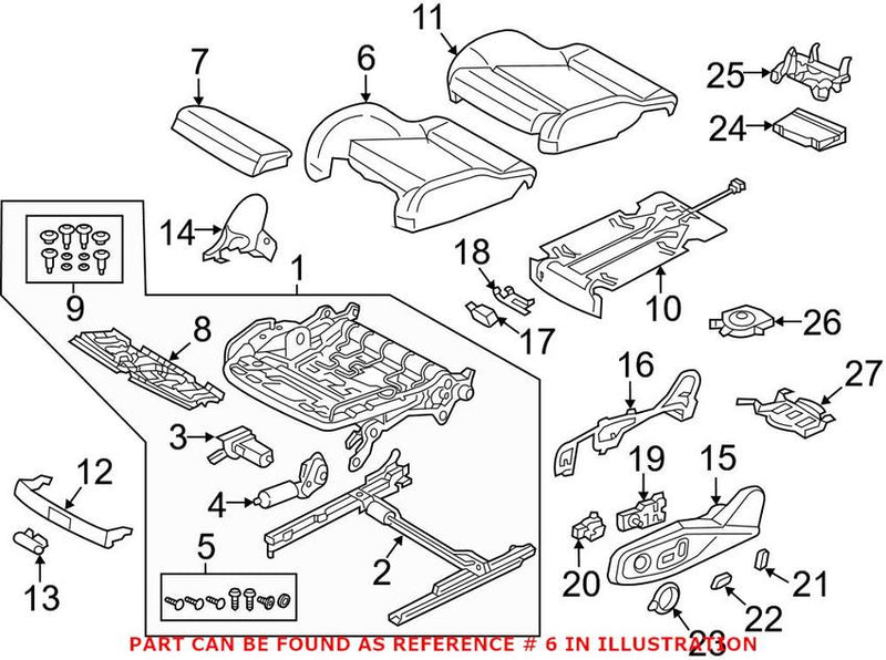 Seat Cushion Pad – Front Driver Side (Sport Seat) (Without Ventilation)