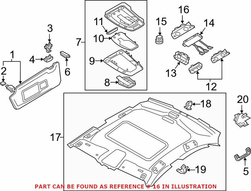 Genuine VW/Audi Dome Light 8W09471116PS