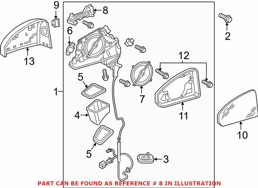 Genuine VW/Audi Turn Signal Light Assembly – Passenger Side 8W0949102