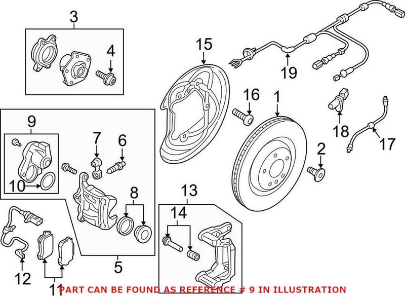 Genuine VW/Audi Parking Brake Actuator – Rear 8W0998281