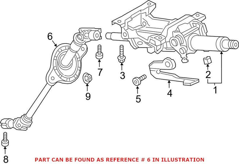 Genuine VW/Audi Steering Shaft 8W1419753B