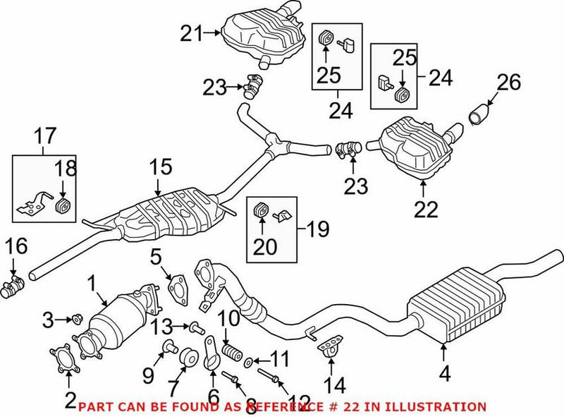 Genuine VW/Audi Exhaust Resonator – Driver Side 8W5253609