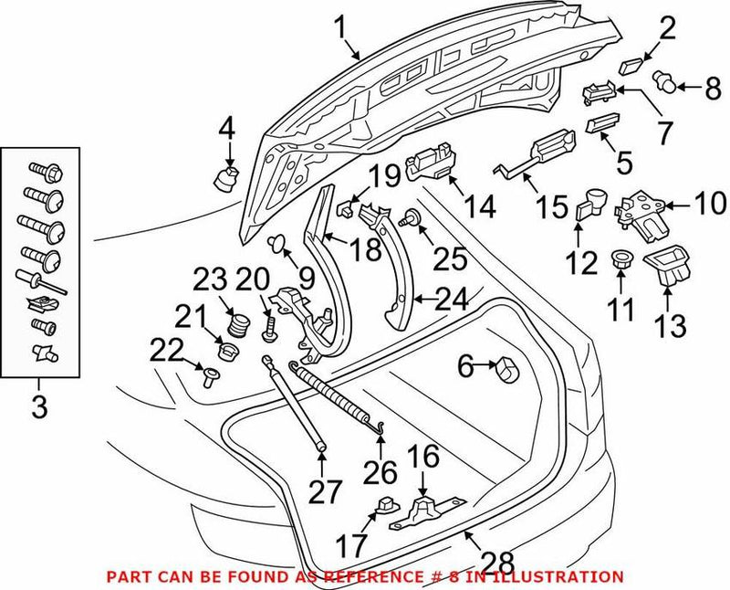 Genuine VW/Audi Deck Lid Stop Buffer 8W5827499