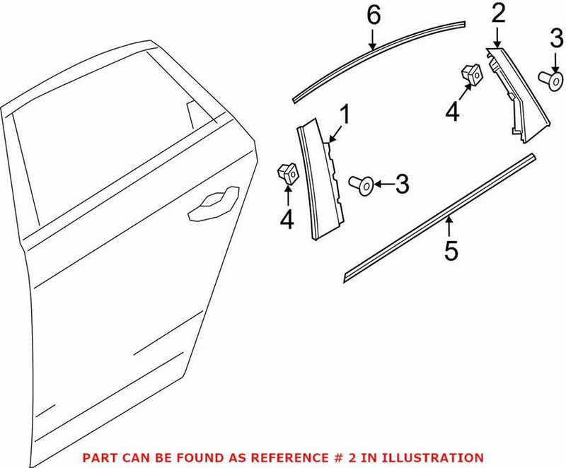 Genuine VW/Audi Door Applique – Rear Passenger Side Rearward 8W5839904A5FQ
