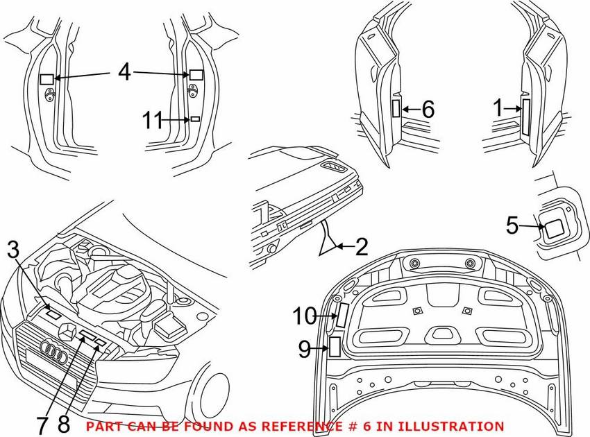 Genuine VW/Audi Tire Label 8W6010502AG