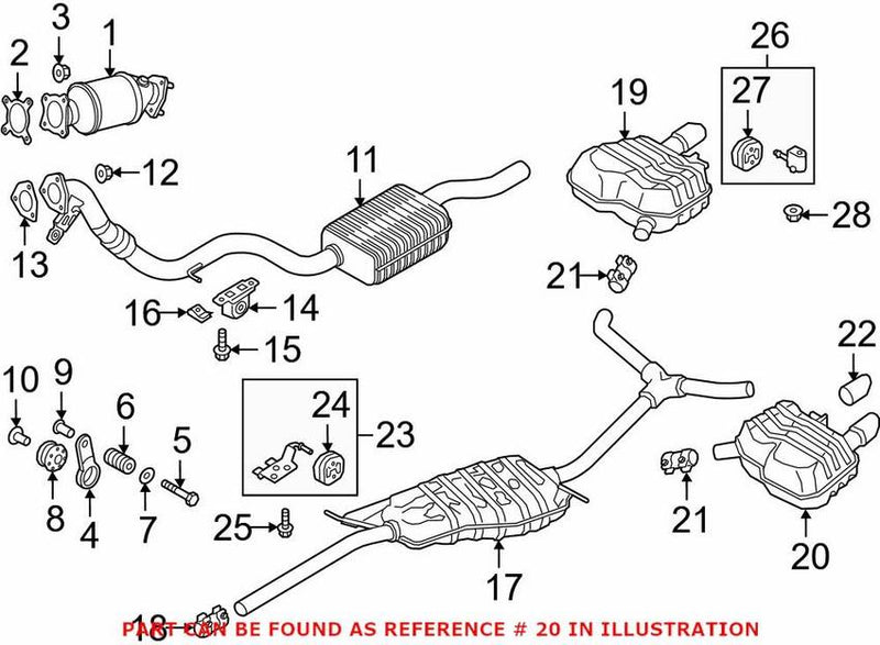 Genuine VW/Audi Exhaust Resonator – Driver Side 8W6253609E