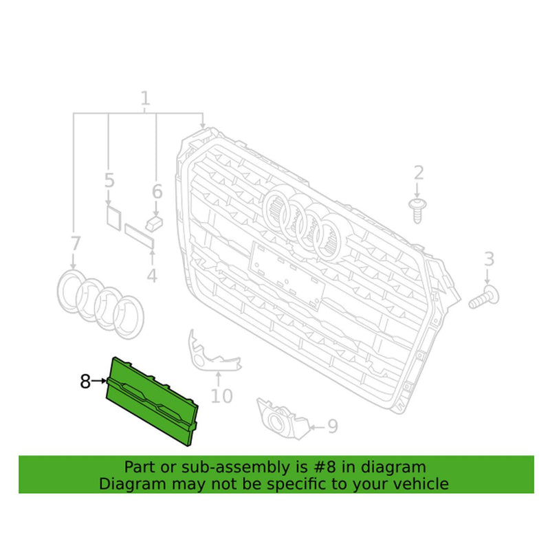 Genuine VW/Audi License Plate Bracket – Front 8W6807287DRP5