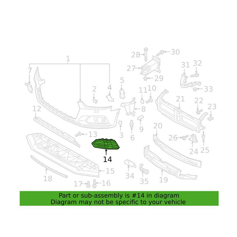 Genuine VW/Audi Grille – Front Driver Side 8W6807681MRN4