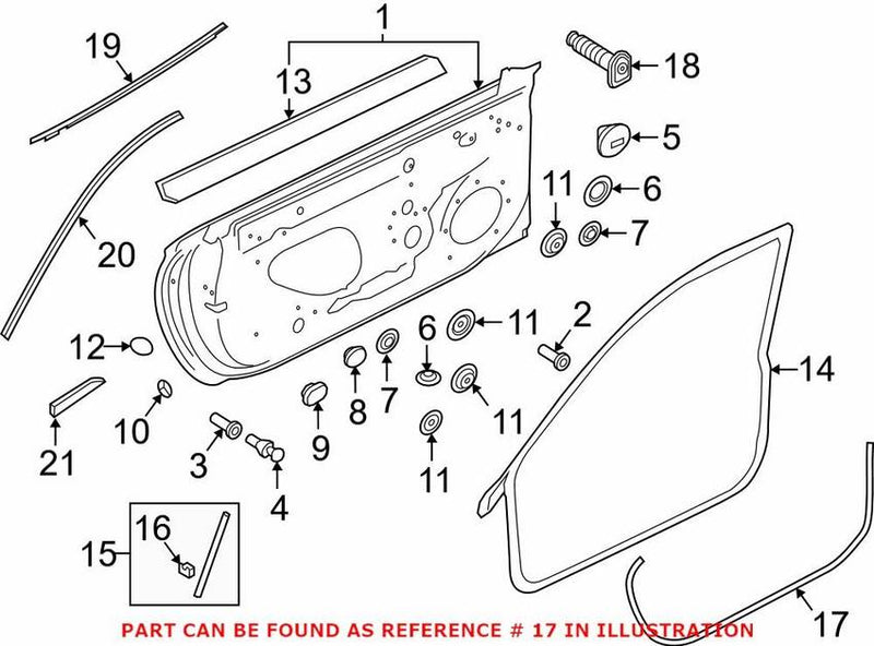 Genuine VW/Audi Door Seal – Front Outer 8W6837911