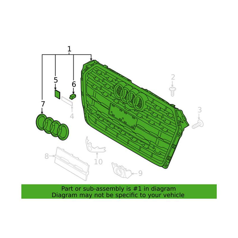 Genuine VW/Audi Grille 8W6853651ABRN4 – Genuine VW/Genuine VW/Audi