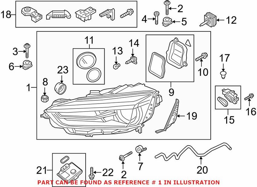 Genuine VW/Audi Headlight Assembly – Front Passenger Side 8W6941044E