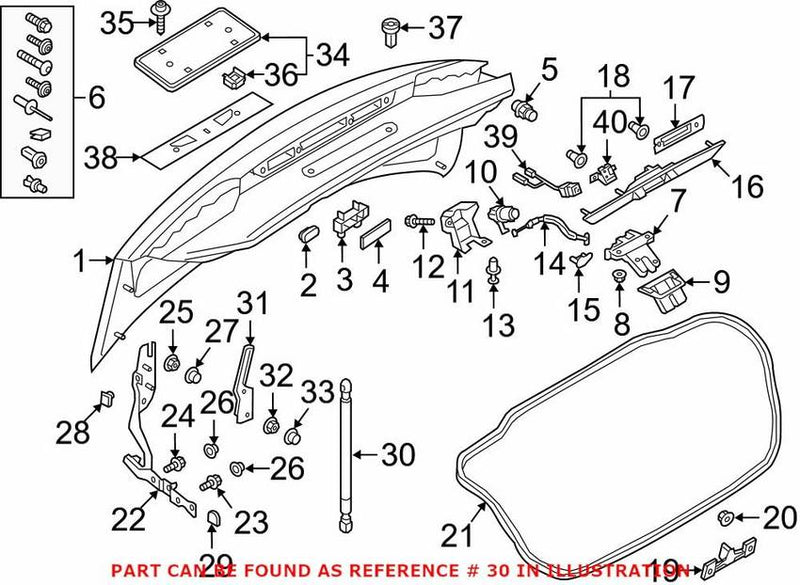 Genuine VW/Audi Deck Lid Lift Support – Rear 8W7827552