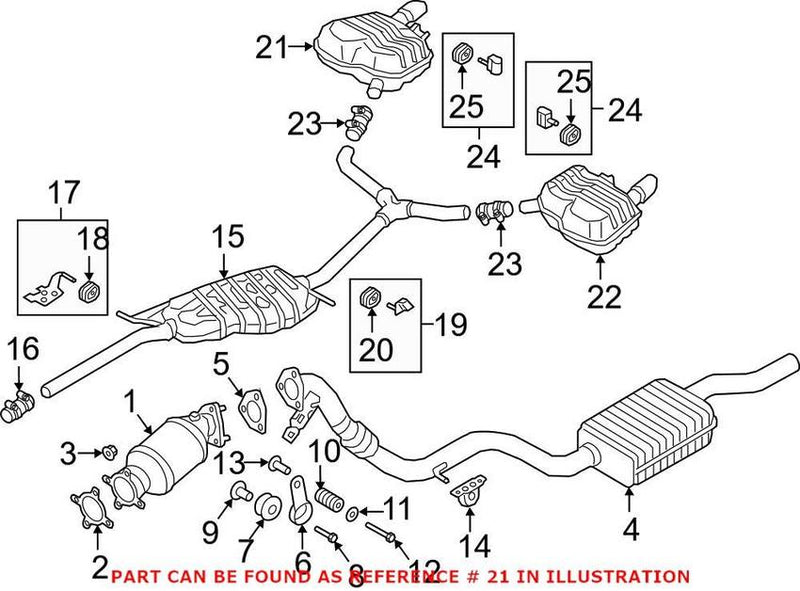 Genuine VW/Audi Exhaust Resonator – Passenger Side 8W9253610A