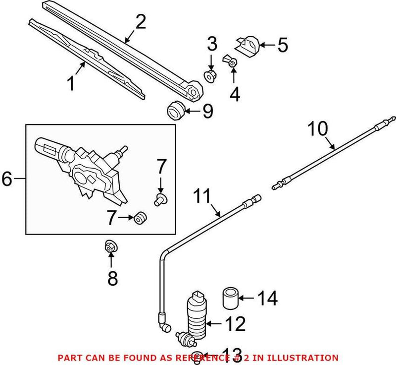 Genuine VW/Audi Back Glass Wiper Arm 8W99554071P9