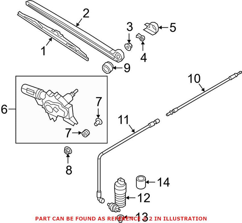 Genuine VW/Audi Back Glass Wiper Arm 8W99554071P9