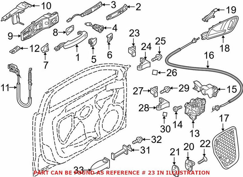 Genuine VW/Audi Door Hinge – Driver Side Upper 8X4833407B