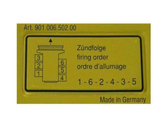 Engine Firing Order Decal