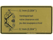 DANSK CLASSIC Valve Adjustment Decal - 1601500106