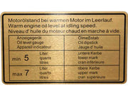 DANSK CLASSIC Engine Oil Level Decal - 1601501206