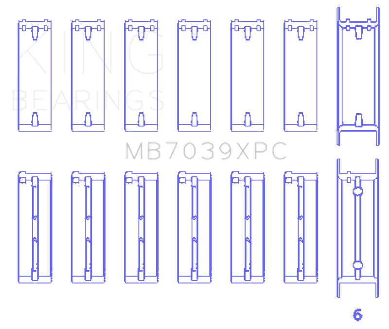 KING ENGINE BEARINGS MB7039XPC
