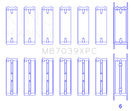 KING ENGINE BEARINGS MB7039XPC
