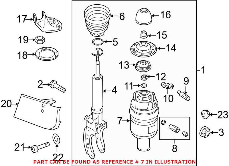 Air Suspension Spring – Front Pasenger Side