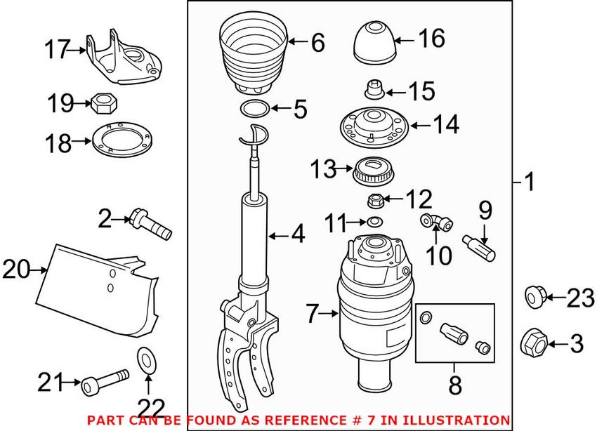 Air Suspension Spring – Front Pasenger Side