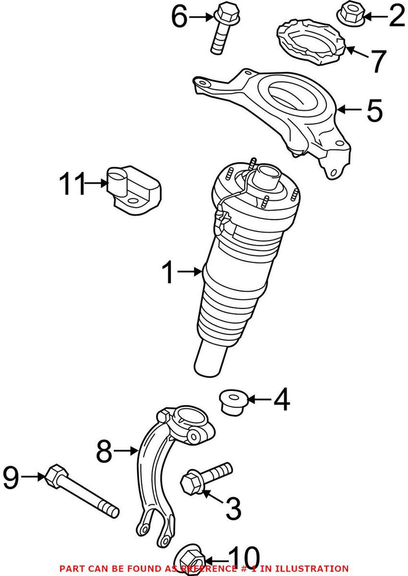 Shock Absorber – Front (Air Suspension) (With Shock Mount)