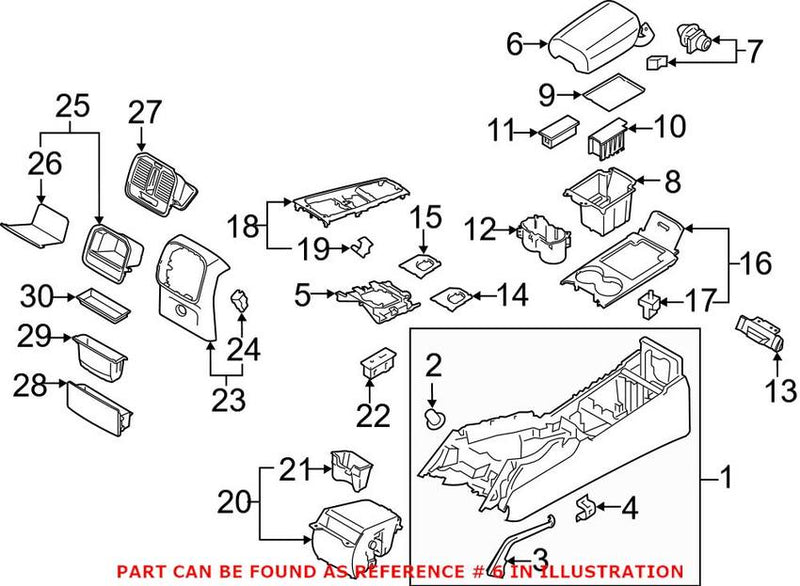 Porsche Console Armrest 95B864207A7J0 – Genuine Porsche
