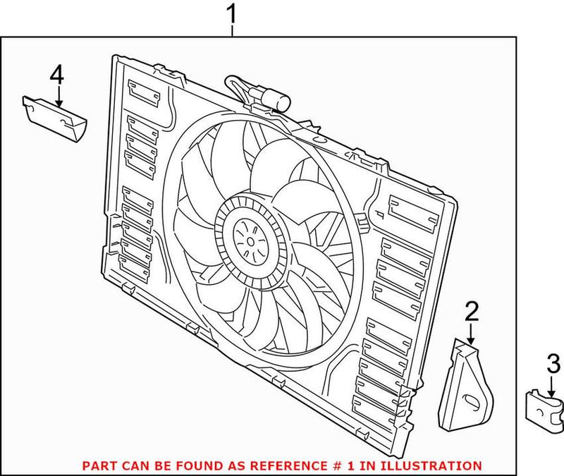 Engine Cooling Fan Assembly (With Fan Blade and Motor)