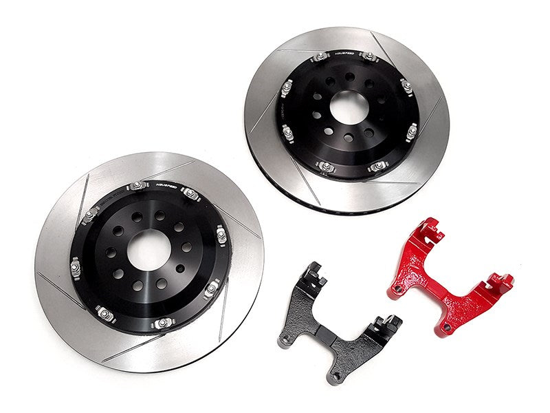 2-Piece Floating Brake Rotors Upgrade Kit | Rear 350mm Slotted • MQB