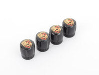 Porsche Crest Black Valve Stem Caps - Set of Four