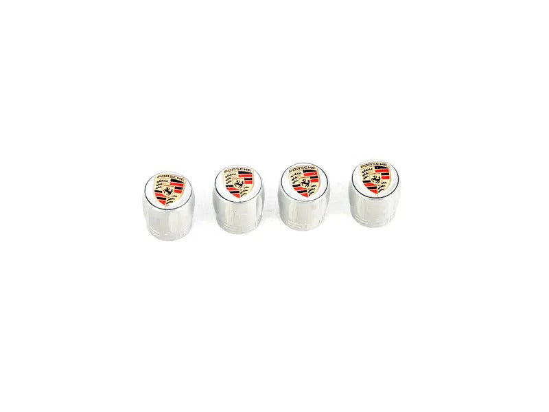 Porsche Valve Stem Caps - Silver - Set of 4