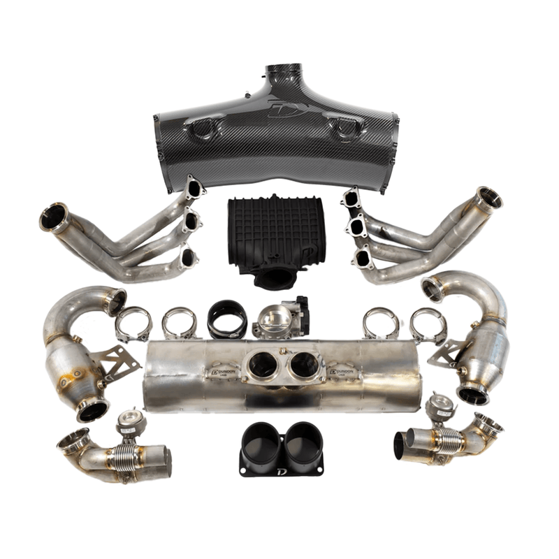 991.1 GT3RS Street Header, 93mm Intake Kit, Optional Lifetime Muffler Exhaust D3 Power Package