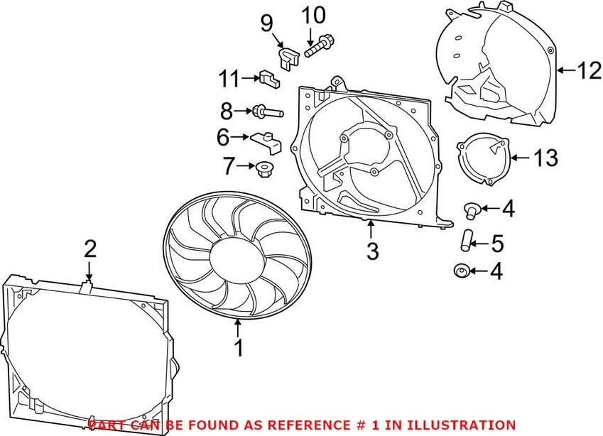 Engine Cooling Fan Motor (With Fan Blade)