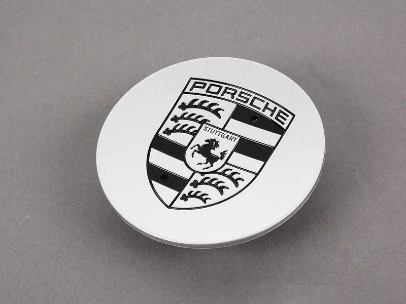 Silver Center Cap With Black Porsche Crest - Priced Each