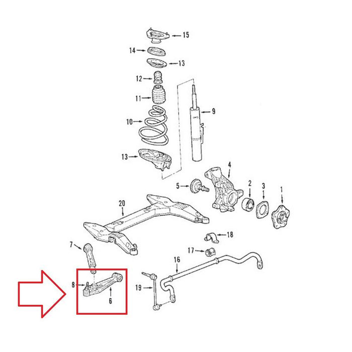 Porsche Control Arm – Front Passenger Side Lower 99734104294