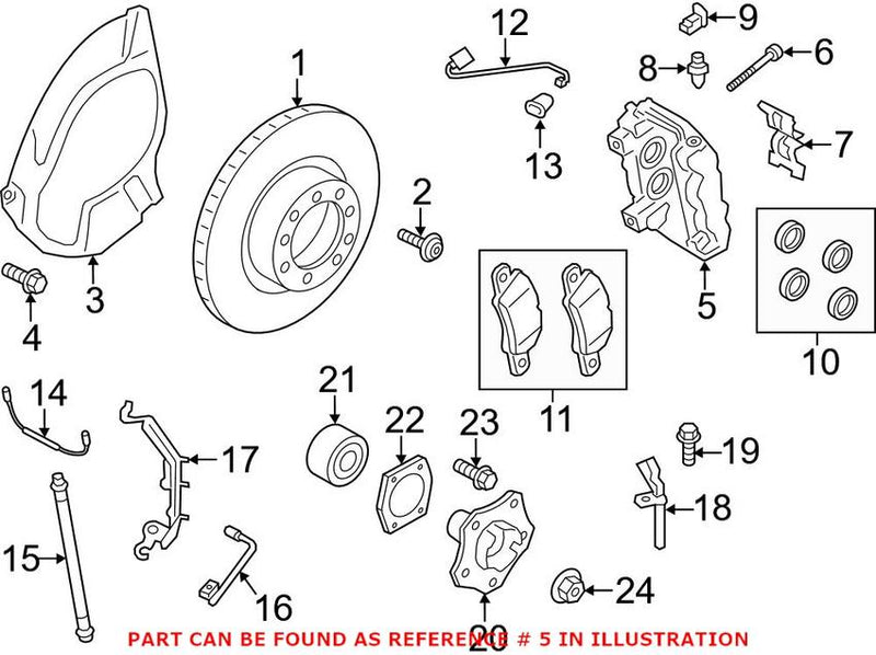 Disc Brake Caliper – Front Pasenger Side (Without Ceramic Composite Brakes)