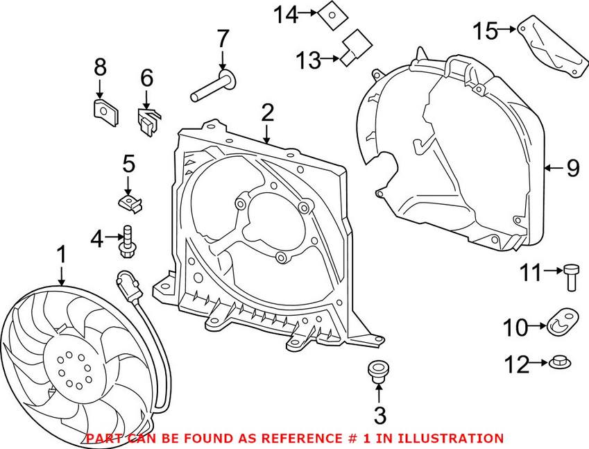 Engine Cooling Fan Motor (With Fan Blade)
