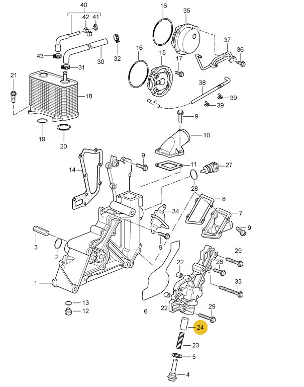 Genuine Porsche parts diagram