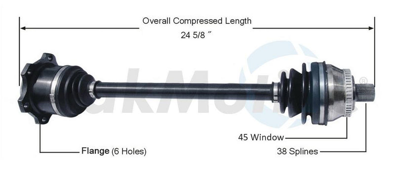 Audi VW CV Axle Shaft – Front Passenger Side – Aftermarket AD8004