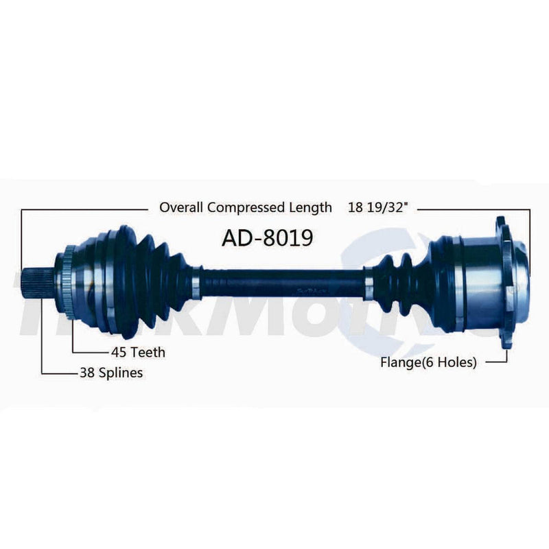 Audi CV Axle Shaft – Front Driver Side – Aftermarket AD8019
