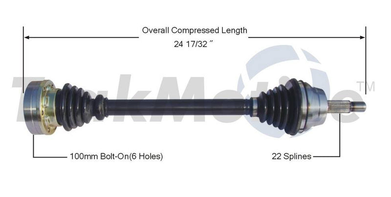 Audi VW CV Axle Shaft – Front Driver Side – Aftermarket AD8041