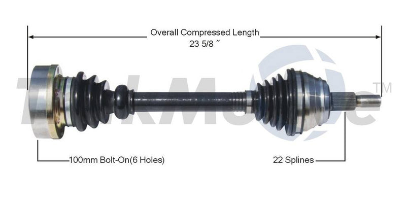 Audi VW CV Axle Shaft – Front Passenger Side – Aftermarket AD8049