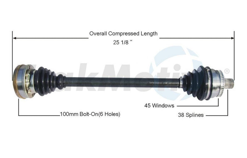 Audi CV Axle Shaft – Front Passenger Side – Aftermarket AD8062