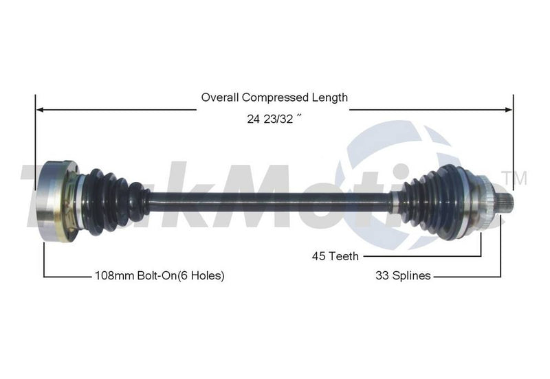 Audi CV Axle Shaft – Front Driver Side – Aftermarket AD8074