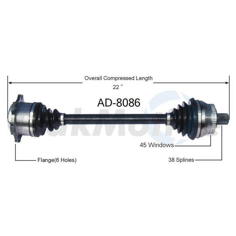 Audi CV Axle Shaft – Front Driver Side – Aftermarket AD8086